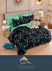 Lenjerie de Pat din Bumbac Finet, 4 Piese – Cearceaf Pilota 155x205 cm, Cearceaf de Pat Fara Elastic 155x230 cm si 2 Fete de Perna 55x80 cm  Cod: J18
