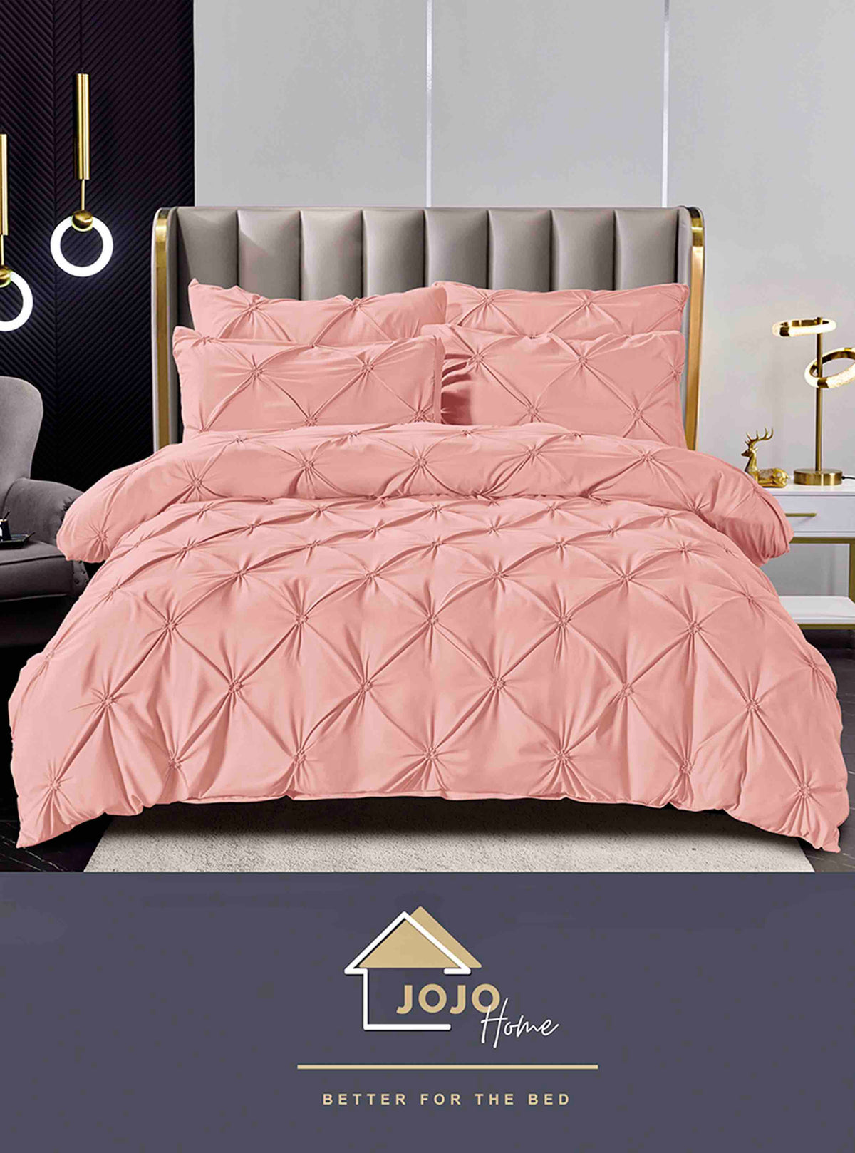 Lenjerie Roz Deschis de Pat Dublu din Bumbac Finet Premium cu Pliuri, 6 Piese, Cearceaf Elastic 180x200+30 cm – Pentru Saltele 160x200 si 180x200 – Ideala pentru Dormitoare Albe, Crem, Grej sau Roz Pastel
