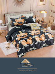 Lenjerie de Pat din Bumbac Finet, 4 Piese – Cearceaf Pilota 155x205 cm, Cearceaf de Pat Fara Elastic 155x230 cm si 2 Fete de Perna 55x80 cm  Cod: J19