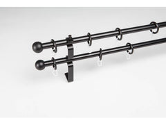 Galerie neagra extensibila pentru perdea si draperie, grosime de 19mm extensibila de la 1.20 metri la 2.10 metri