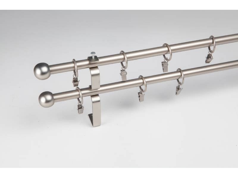 Galerie crom-gri extensibila pentru perdea si draperie, grosime de 19mm extensibila de la 1.20 metri la 2.10 metri
