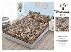 Husa cu elastic din finet pentru saltea 160x200cm + 2 fete perna - leopard - D019