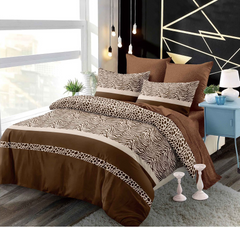 Lenjerie finet, maro cu crem, cerceaf cu elastic 160/180x200, Cod: B6011