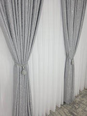 Draperie Los Angeles gri deschis texturată cu aspect de vopsea decorativă