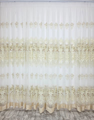 Perdea lux cu broderie 3d crem