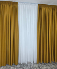 Draperie simpla muștar blackout 98%