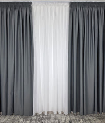 Draperie simpla gri mediu blackout 98%