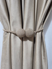 Set magneti cu fir lung bilute, bej material textil(2bucati)