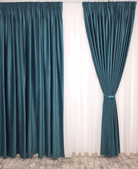 Draperie Catifea Verde Turcoaz – Ideala pentru Livinguri si Dormitoare Moderne