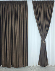 Draperie la reducere soft wenge, varianta mai usoara a catifelei, ieftina la preț avantajos