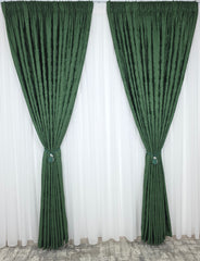 Draperie venti verde smarald texturata cu aspect de vopsea decorativa