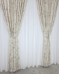 Colectia Elegance: Perdea Voal Premium Si Draperie Catifea Bej Cu Insertii model Golden