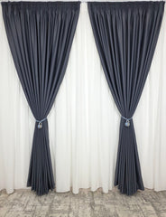 Colectia Blackout Varianta 2005 Perdea Alba Voal Premium Jorjet si Draperie Gri Antracit Blackout 90-95% pentru Living si Dormitor in Nuante Alb, Gri si Antracit