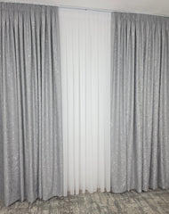 Draperie Los Angeles gri deschis texturată cu aspect de vopsea decorativă