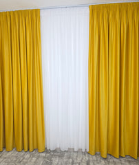 Draperie catifea galbena