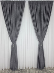 Set Los Angeles Gri Inchis: Perdea Alba Simpla si Draperie Tip Nisip