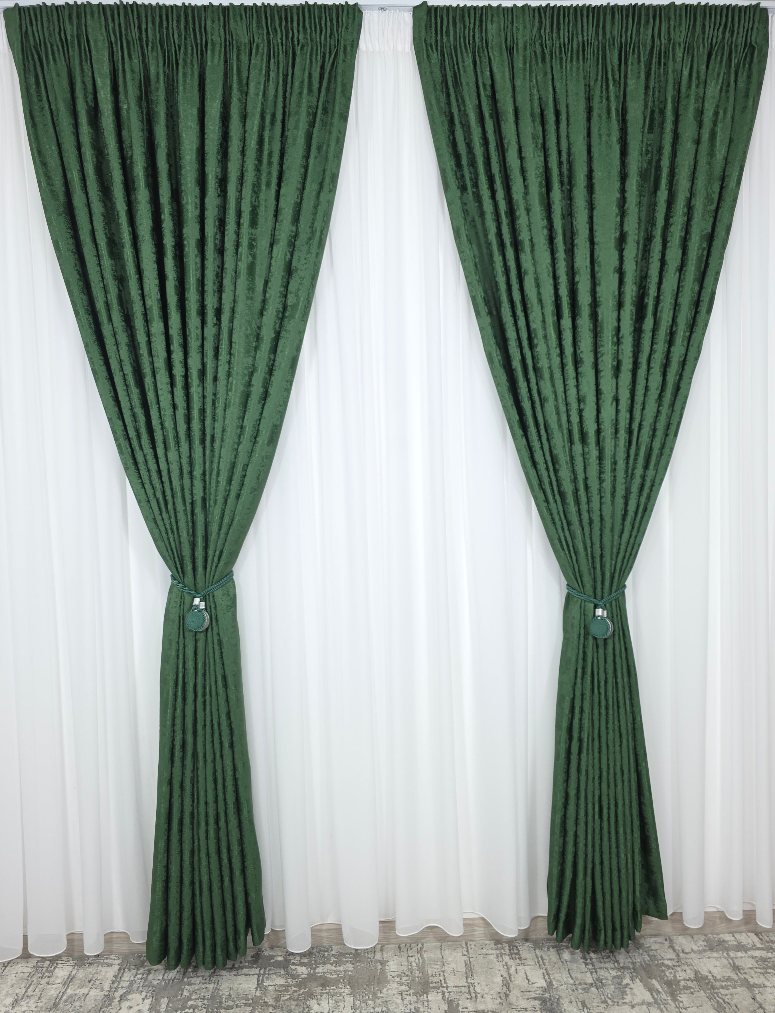 Colectia Decorativa: Perdea alba simpla voal Si Draperie Tip Decorativă Verde Smarald