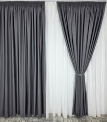 Draperie simpla gri inchis blackout 98%