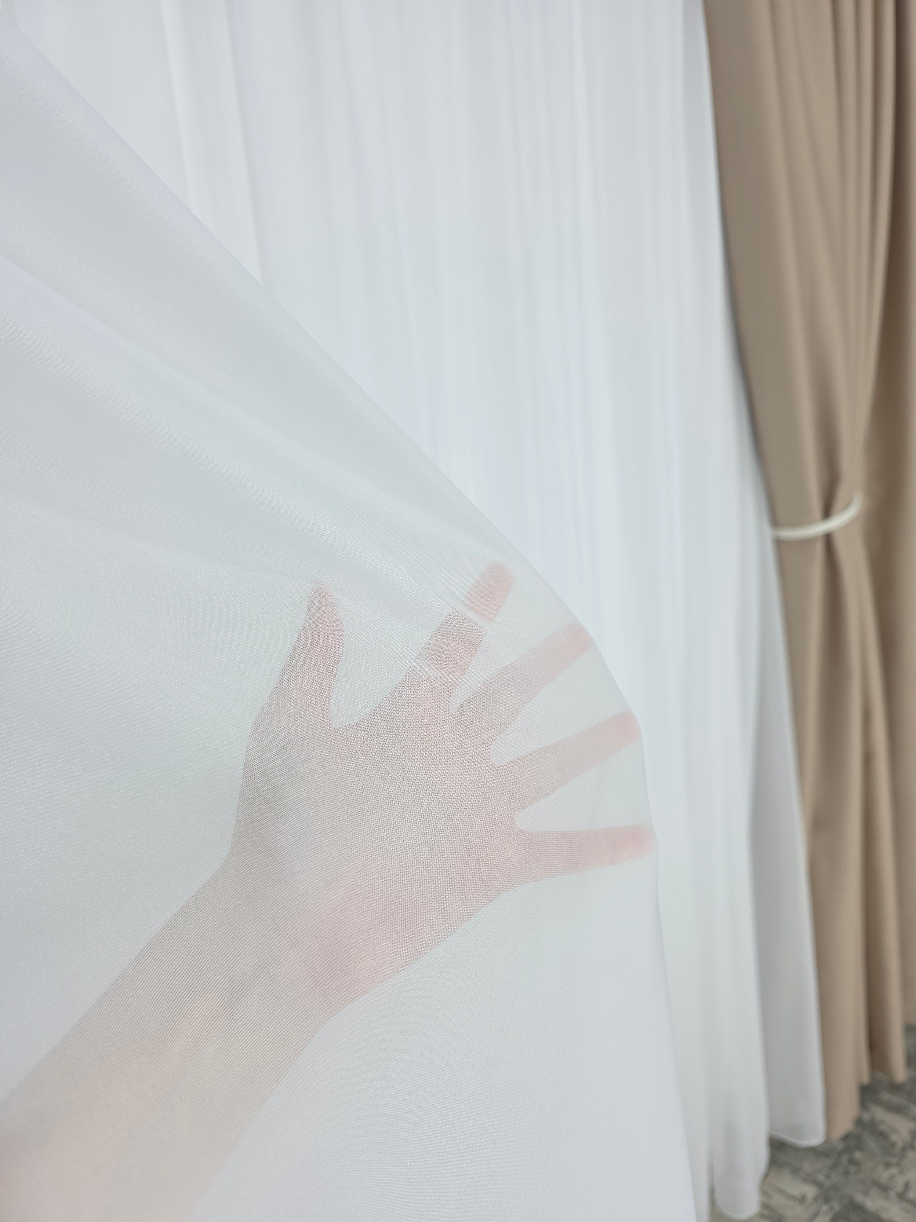 Colectia Hotel: Perdea Voal Alb si Draperii Blackout 90%-Crem Roze