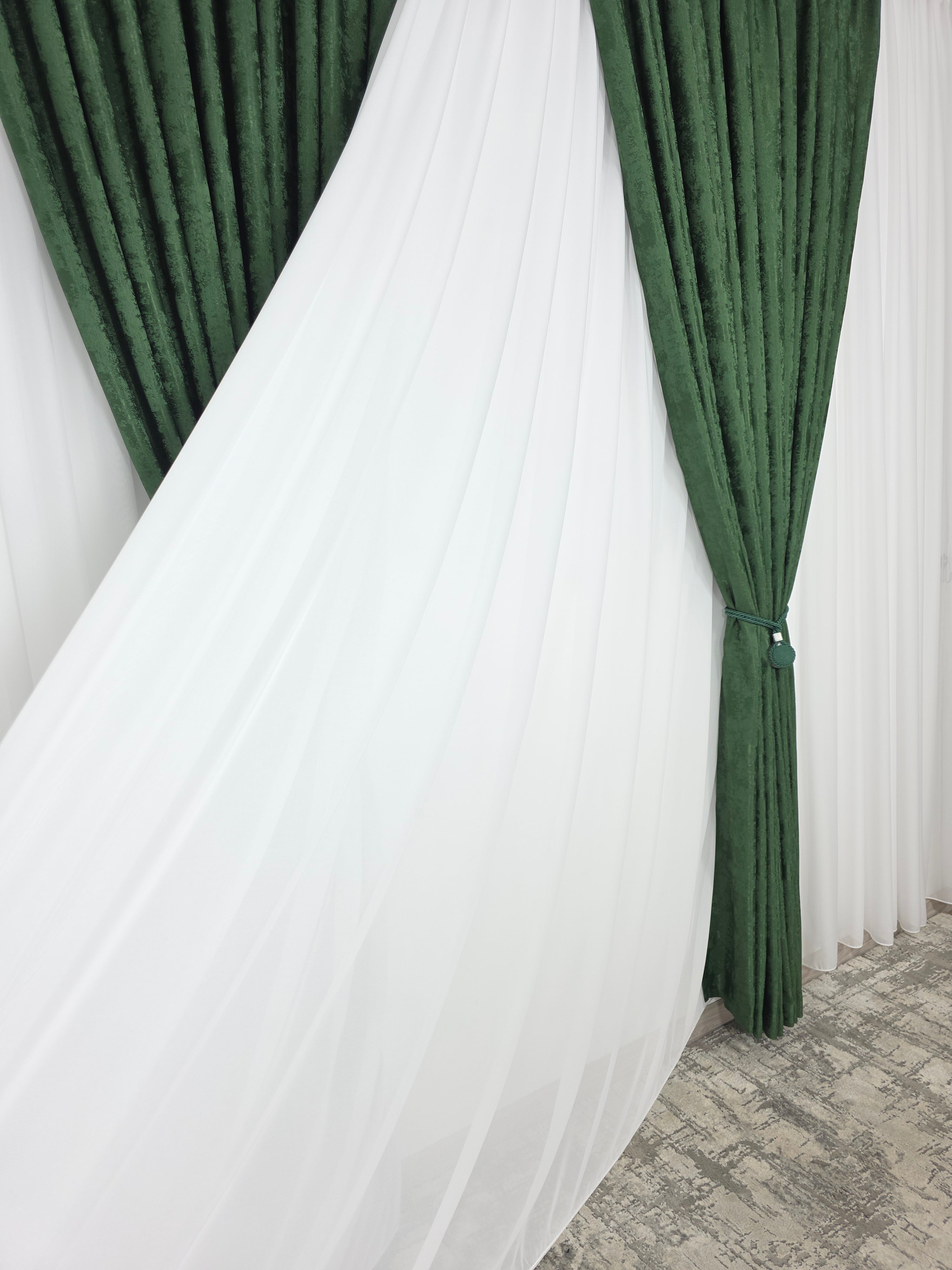 Colectia Decorativa: Perdea alba simpla voal Si Draperie Tip Decorativă Verde Smarald