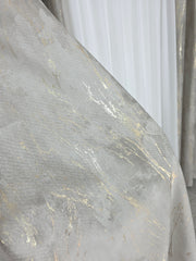 Colectia Venetia: perdea din matase cu insertii aurii varianta 3 si draperie din catifea cu insertii aurii - Grej