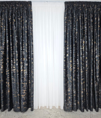 Draperie Mayon catifea neagra cu insertii aurii