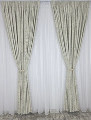 Draperie Pandantiv Catifea Crem Cu Insertii