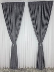 Set Los Angeles Gri Inchis: Perdea Alba Simpla si Draperie Tip Nisip