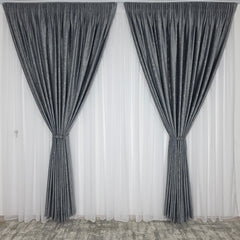 Draperie Pandantiv Catifea Gri Inchis Cu Insertii
