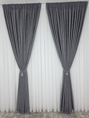 Set Los Angeles Gri Inchis: Perdea Alba Simpla si Draperie Tip Nisip
