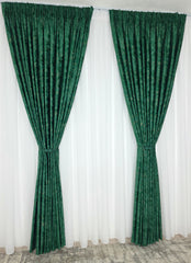 Colectia Dubai Varianta Verde Smarald: Perdea Voal Premium Si Draperie Catifea Cu Insertii