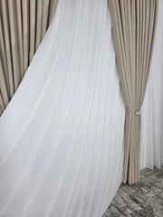 Colectia Blackout: Perdea Matase Alba Si Draperie Crem-Roze Blackout 80%