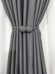 Set magneti cu fir lung bilute, gri textil(2bucati)