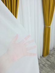 Set Ligia: Perdea Voal Premium Si Draperie Catifea Galben Mustar