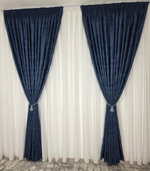 Draperie Venti albastru închis texturată cu aspect de vopsea decorativă
