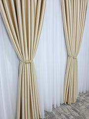 Draperie Paris blackout 100% opaca pe culoarea crem-auriu