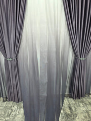 Set Rebeca: perdea bamboo degrade gri mov si draperie catifea mov blackout 90%