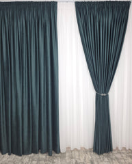 Draperie catifea verde onix inchis blackout 90%