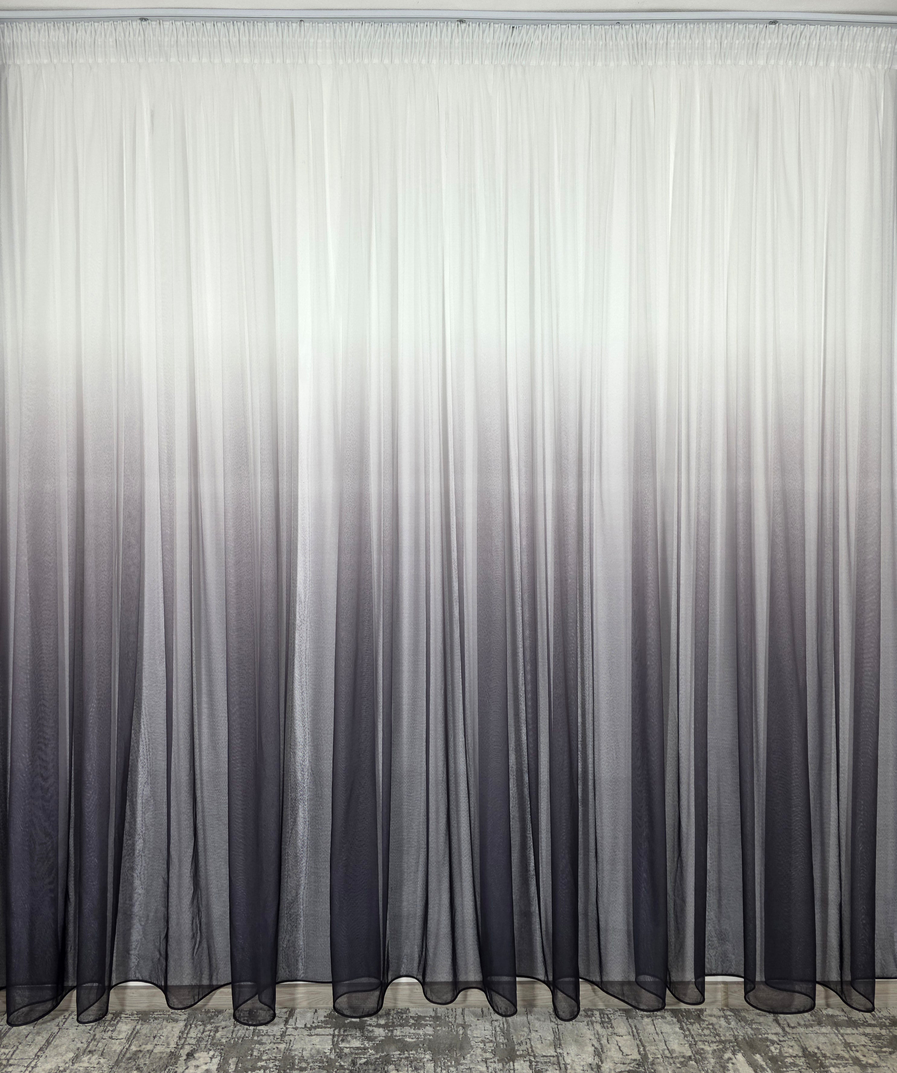 Set Rebeca: perdea bamboo degrade gri mov si draperie catifea mov blackout 98%