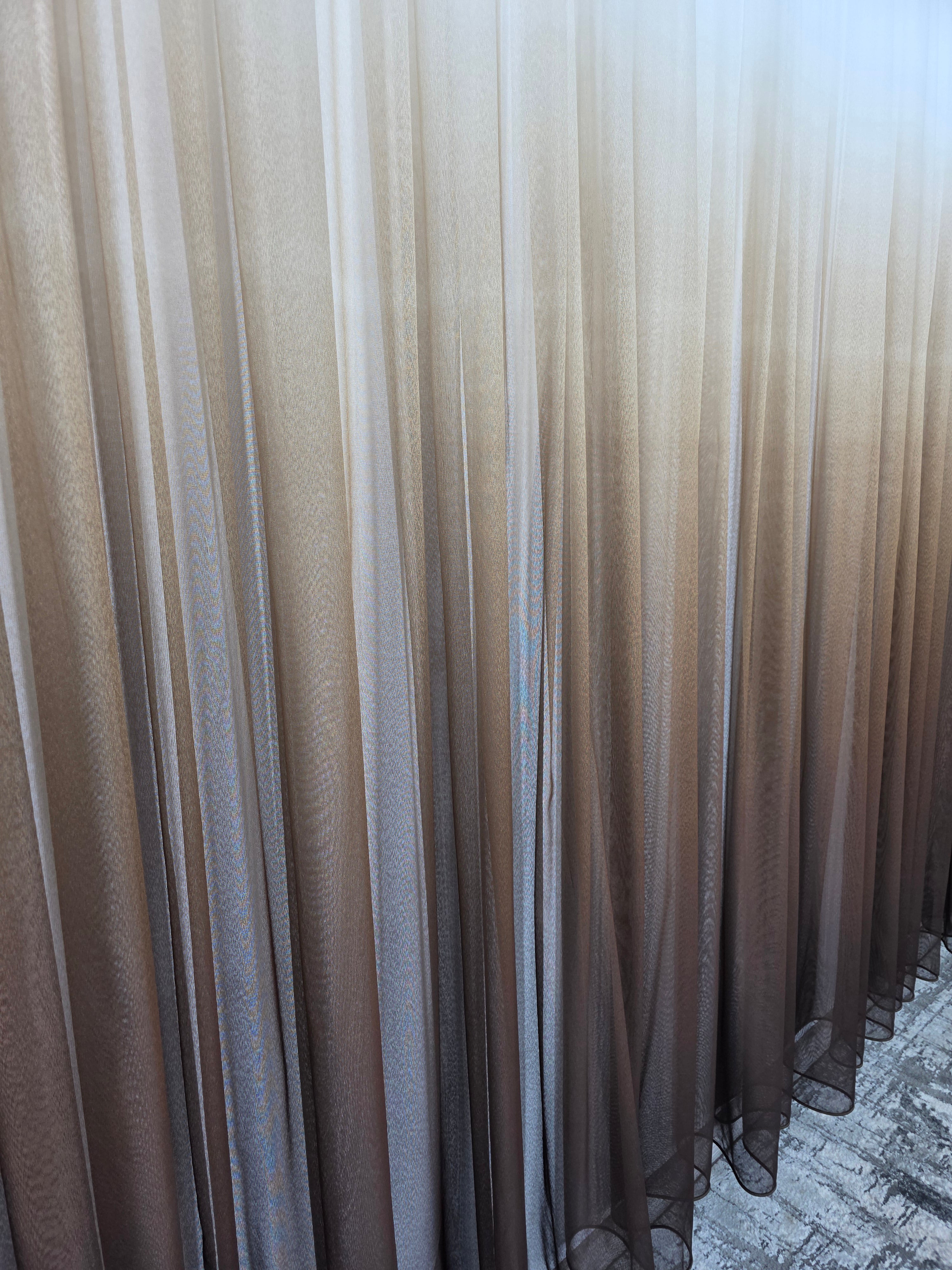 Set Nora: perdea bamboo degrade maro si draperie catifea maro blackout 98%