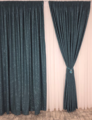 Draperie Los Angeles verde turcoaz texturată cu aspect de vopsea decorativă