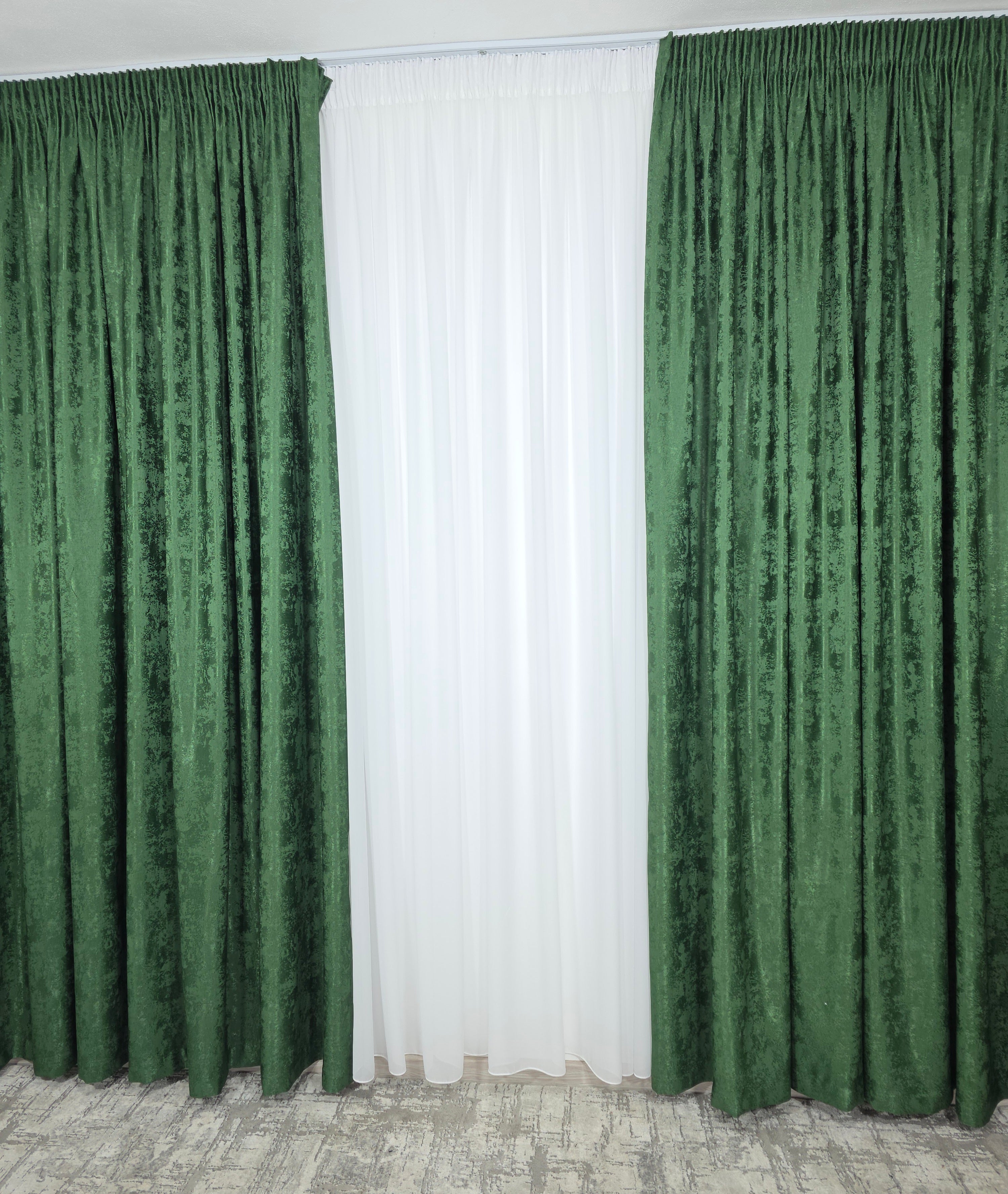 Colectia Decorativa: Perdea alba simpla voal Si Draperie Tip Decorativă Verde Smarald