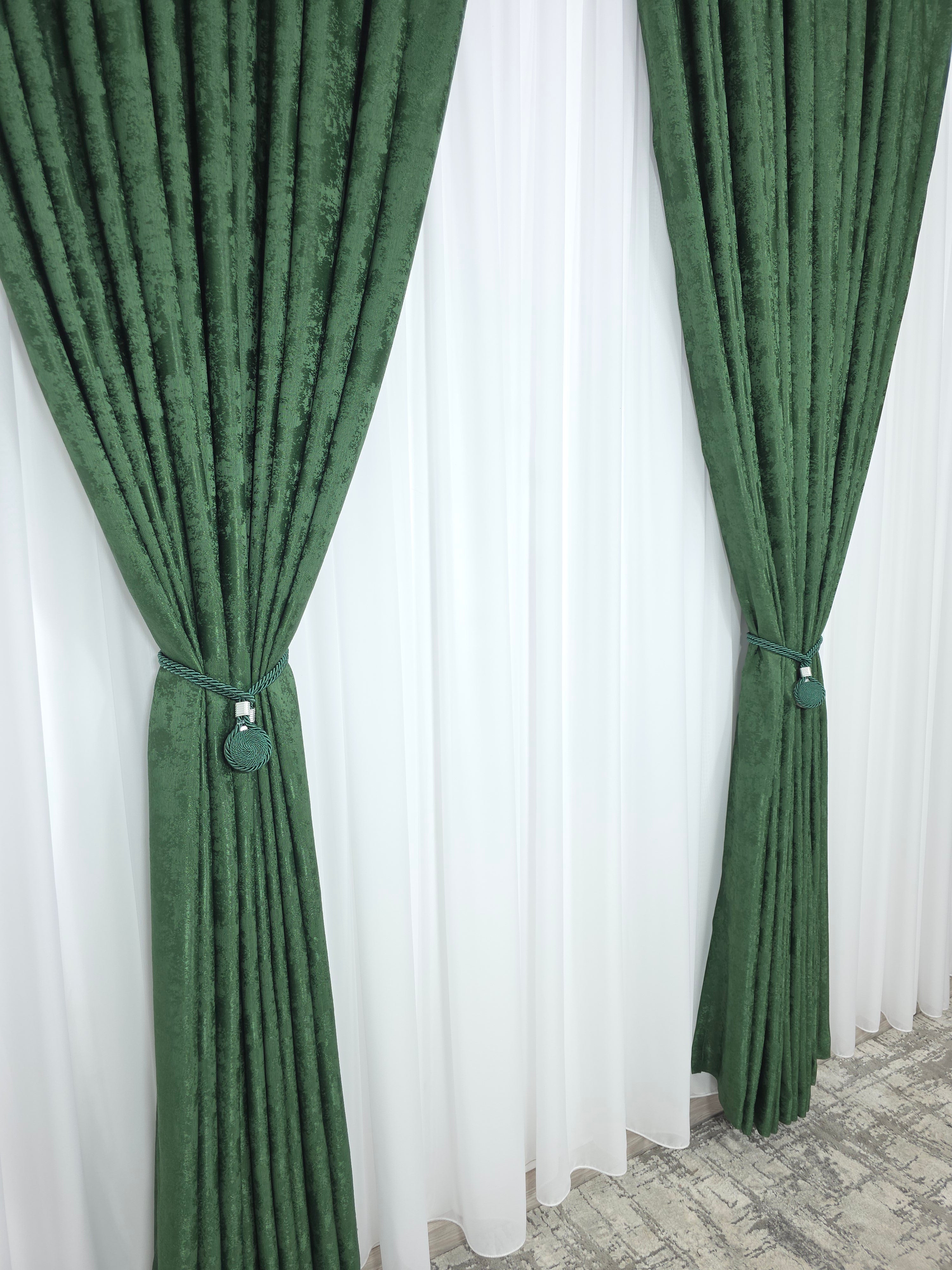 Colectia Decorativa: Perdea alba simpla voal Si Draperie Tip Decorativă Verde Smarald