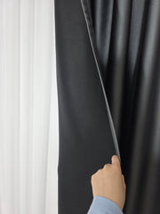 Colectia Noapte-Zi: Perdea voal alb premium si Draperie Paris blackout 100% opaca pe culoarea gri inchis