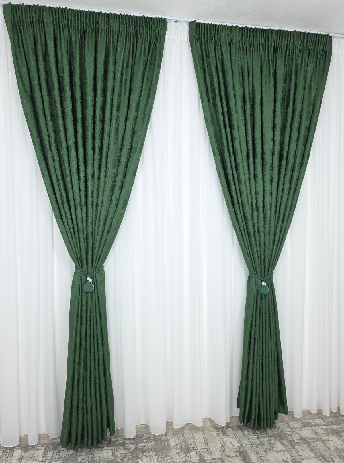 Colectia Decorativa: Perdea alba simpla voal Si Draperie Tip Decorativă Verde Smarald