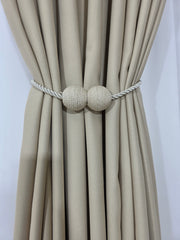 Set magneti cu fir lung bilute, crem material textil(2bucati)