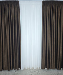 Draperie la reducere soft wenge, varianta mai usoara a catifelei, ieftina la preț avantajos
