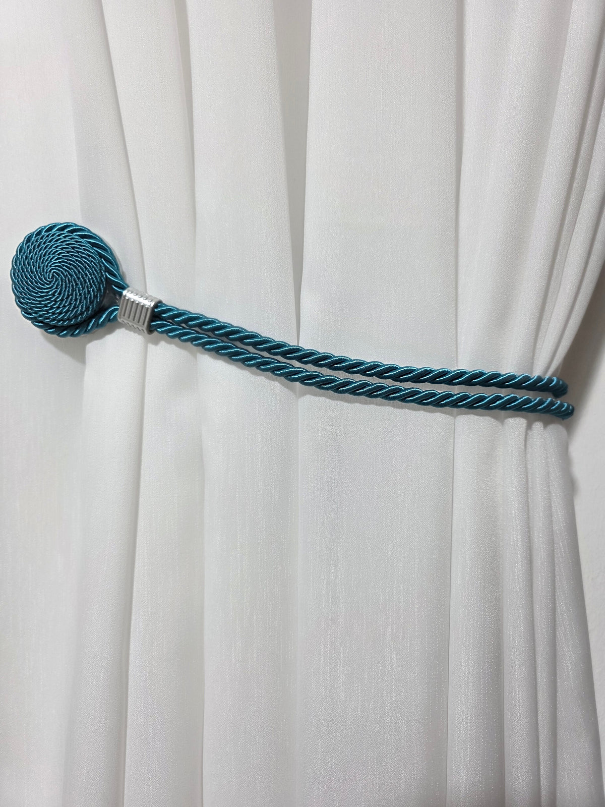 Set magneti cu fir lung, turcoaz material textil(2bucati)