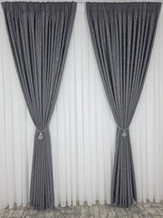 Set Los Angeles Gri Inchis: Perdea Alba Simpla si Draperie Tip Nisip