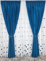 Draperie Catifea Turcoaz Azur – ideala pentru livinguri cu canapele crem, gri deschis sau bej si accente turcoaz, mobilier alb sau lemn natur – confectionata pe comanda